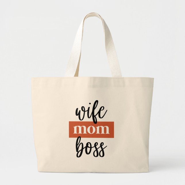 wife mum boss / Ehefrau Mutter Chefin Large Tote Bag (Front)