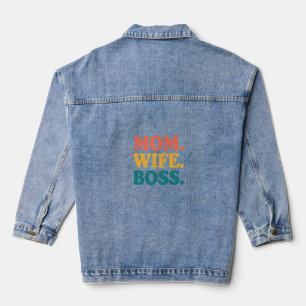 Wife – Mum – Boss Empowering Quote Denim Jacket