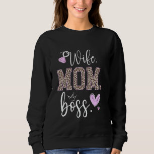 Wife Mum Boss Gifts For Mother's Day Leopard Mama Sweatshirt