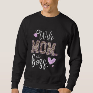Wife Mum Boss Gifts For Mother's Day Leopard Mama Sweatshirt