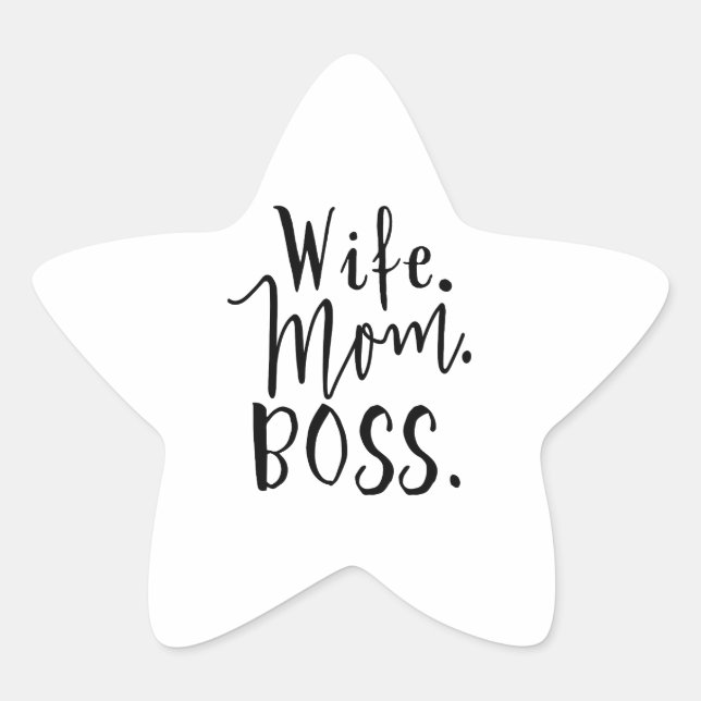 Wife Mum Boss Gifts Star Sticker (Front)