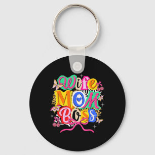 Wife Mum Boss Mothers Day Coquette Bow Aesthetic Key Ring
