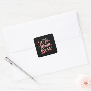 Wife Mum Boss - Mothers Day Gift Ideas Square Sticker