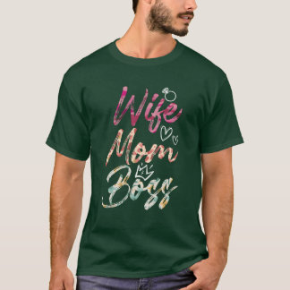 Wife Mum Boss Mothers Day Supervisor vintage T-Shirt