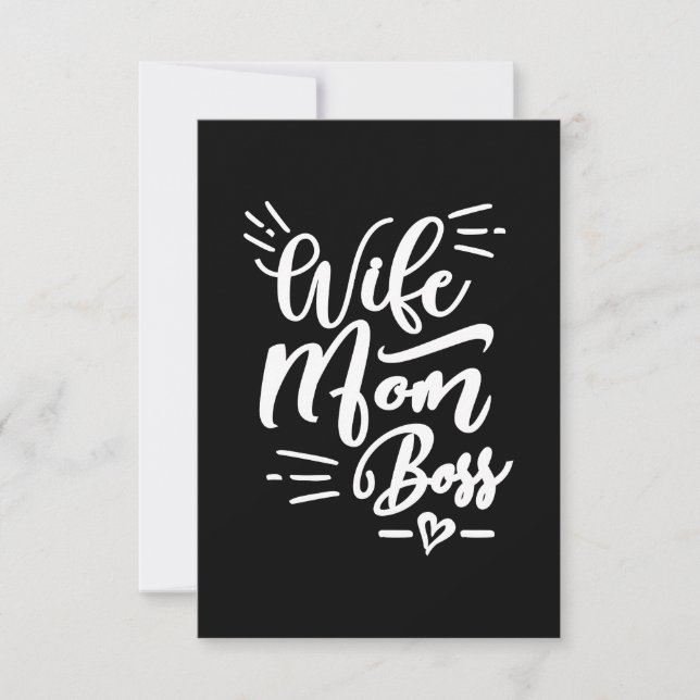 Wife Mum Boss RSVP Card (Front)