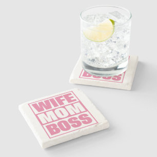 Wife - Mum - Boss Stone Coaster