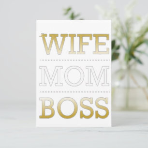 wife mum boss, thank you card