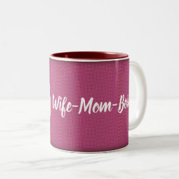 Wife - Mum - Boss Two-Tone Coffee Mug