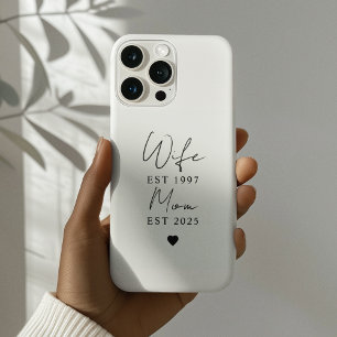 Wife Mum EST 2025 Minimalist Personalised Gift iPhone 16 Pro Case