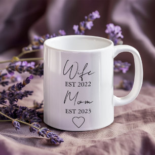 Wife & Mum Est. – Minimalist Valentine Gift Large Coffee Mug