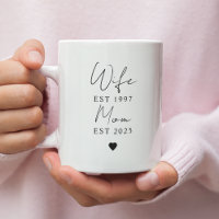 Wife Mum EST Year Mug | Minimalist Custom Family 