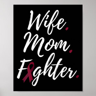 Wife Mum Fighter Brain Aneurysm Awareness  Poster