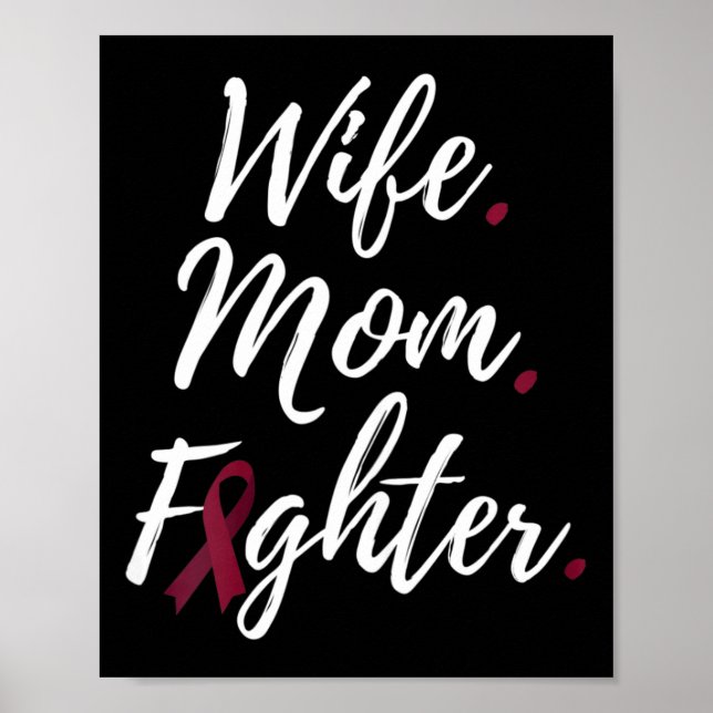 Wife Mum Fighter Brain Aneurysm Awareness  Poster (Front)