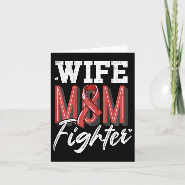 Wife Mum Fighter Brain Aneurysm Awareness Support  Card (Front)