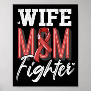 Wife Mum Fighter Brain Aneurysm Awareness Support Poster
