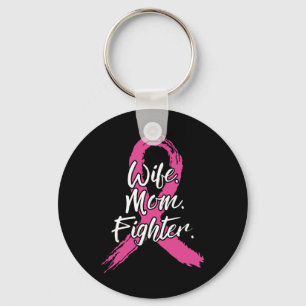 Wife Mum Fighter Breast Cancer Patient Pink Awaren Key Ring