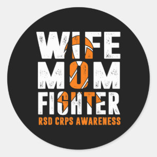 Wife Mum Fighter Rsd Crps Awareness Classic Round Sticker