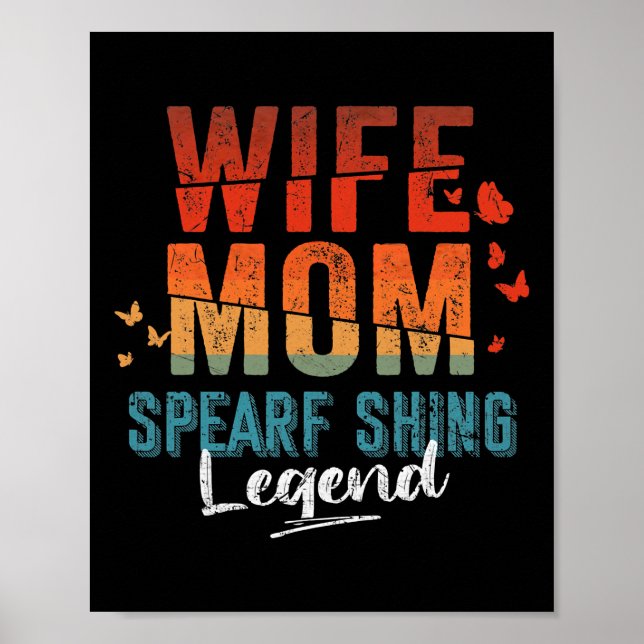Wife Mum Fisherman Legend Mother's Day Retro Poster (Front)
