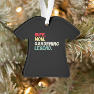 Wife Mum gardening legend retro funny Christmas Ornament