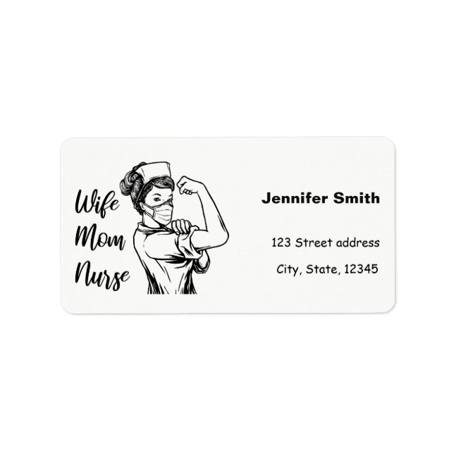 Wife mum nurse label (Front)