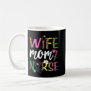 Wife Mum Nurse Nursing Cute Women Leopard Funny Mo Coffee Mug