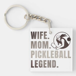 Wife Mum Pickleball Legend - Vintage Funny Women's Key Ring