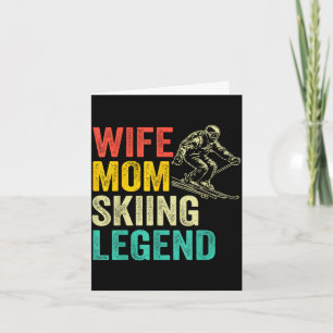 Wife mum skiing legend vintage mother's day funny card