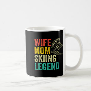 Wife mum skiing legend vintage mother's day funny  coffee mug