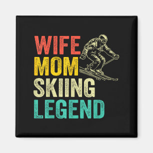Wife mum skiing legend vintage mother's day funny magnet