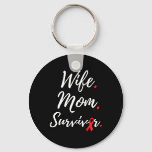 Wife Mum Survivor Blood Cancer Awareness  Key Ring