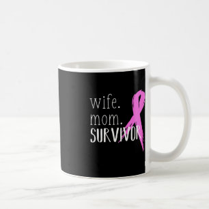 Wife Mum Survivor Design Gift For Breast Cancer Aw Coffee Mug