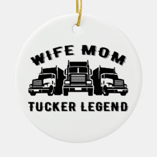 Wife Mum Trucker Legend Quotes Ceramic Ornament