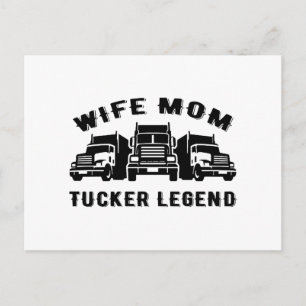 Wife Mum Trucker Legend Quotes Holiday Postcard