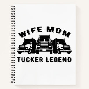 Wife Mum Trucker Legend Quotes Notebook