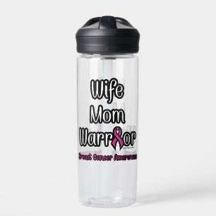 Wife Mum Warrior...Breast Cancer Water Bottle