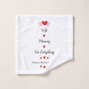 Wife Mummy Our Everything Cute Mother's day Sweet Wash Cloth