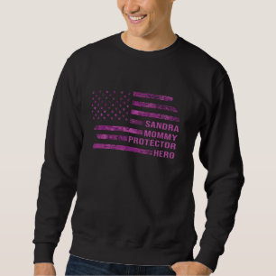 Wife Mummy Protector Hero Camo Pink American Flag Sweatshirt