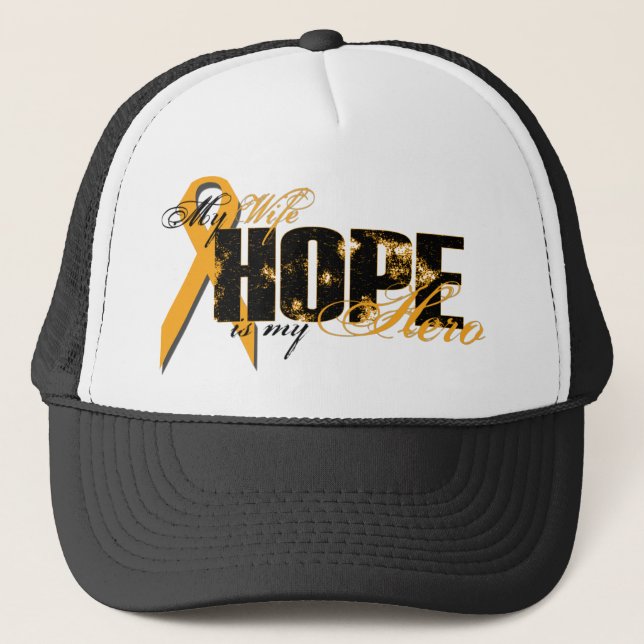 Wife My Hero - Leukaemia Hope Trucker Hat (Front)