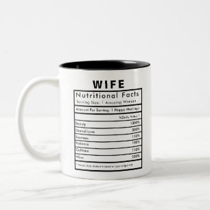Wife Nutritional Facts Statistics Funny Two-Tone Coffee Mug