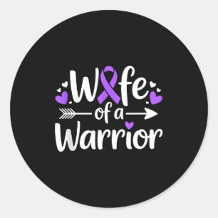 Wife of a warrior lupus awareness sle fighter classic round sticker