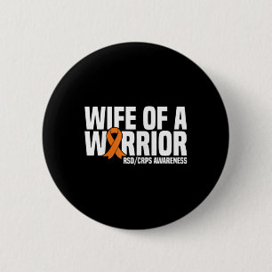 Wife Of A Warrior Orange Ribbon Rsdcrps Awareness 6 Cm Round Badge