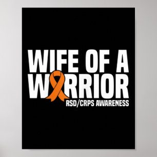 Wife Of A Warrior Orange Ribbon Rsdcrps Awareness Poster