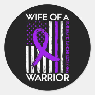 Wife Of A Warrior Pancreatic Cancer Awareness Supp Classic Round Sticker