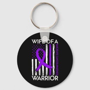 Wife Of A Warrior Pancreatic Cancer Awareness Supp Key Ring