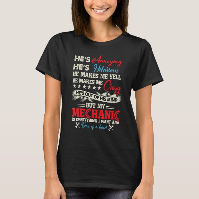 Wife of Mechanic  married to mechanic T-Shirt (Front)