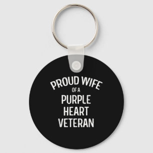 Wife Of Purple Heart Veteran Shirt Proud Military  Key Ring