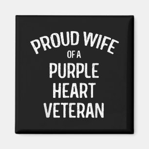 Wife Of Purple Heart Veteran Shirt Proud Military Magnet