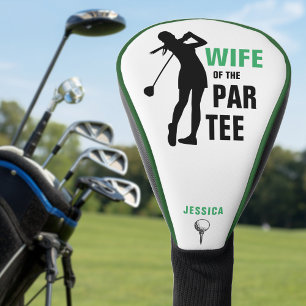 Wife of the Par Tee Green & White Golf Head Cover