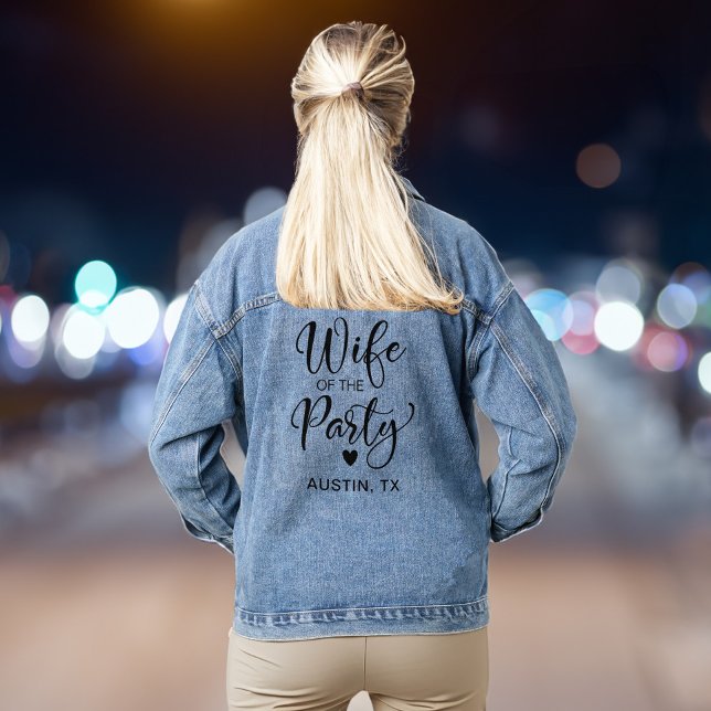 Wife Of The Party Austin Bachelorette Party Denim Jacket (Celebrate your last fling before the ring in style & add some flair to your bachelorette party look)