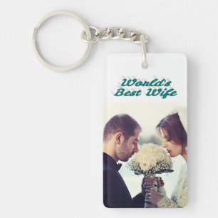 Wife Photo green Key Ring